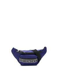 Мужская темно-синяя поясная сумка из плотной ткани от Givenchy