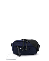 Мужская темно-синяя поясная сумка из плотной ткани от Maison Margiela