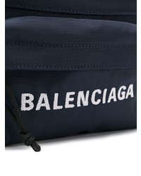 Темно-синяя поясная сумка из плотной ткани от Balenciaga