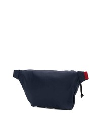 Мужская темно-синяя поясная сумка из плотной ткани от Balenciaga