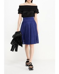 Темно-синяя пышная юбка от Pinko