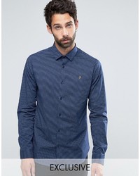 Мужская темно-синяя рубашка в горошек от Farah
