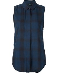 Женская темно-синяя рубашка в шотландскую клетку от Neuw
