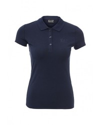 Женская темно-синяя рубашка поло от EA7