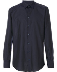 Мужская темно-синяя рубашка с геометрическим рисунком от Dolce & Gabbana