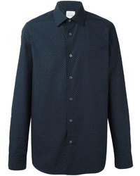 Мужская темно-синяя рубашка с геометрическим рисунком от Paul Smith