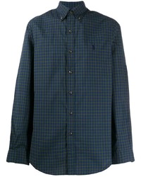 Мужская темно-синяя рубашка с длинным рукавом в клетку от Polo Ralph Lauren