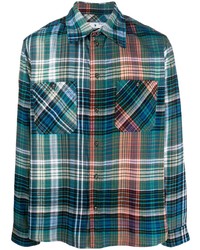 Мужская темно-синяя рубашка с длинным рукавом в шотландскую клетку от Off-White