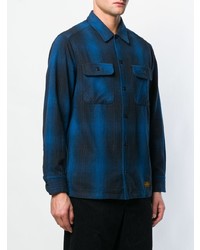 Мужская темно-синяя рубашка с длинным рукавом в шотландскую клетку от Neighborhood
