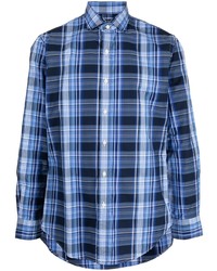 Мужская темно-синяя рубашка с длинным рукавом в шотландскую клетку от Polo Ralph Lauren