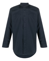 Мужская темно-синяя рубашка с длинным рукавом с вышивкой от Armani Exchange