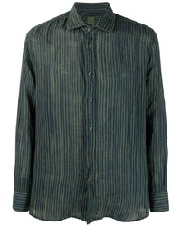 Мужская темно-синяя рубашка с длинным рукавом с принтом от 120% Lino