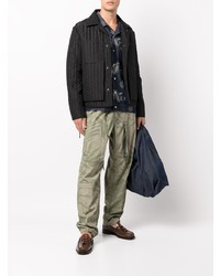 Мужская темно-синяя рубашка с длинным рукавом с принтом от Engineered Garments