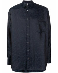Мужская темно-синяя рубашка с длинным рукавом от Acne Studios