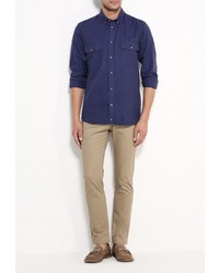 Мужская темно-синяя рубашка с длинным рукавом от ADPT