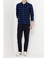 Мужская темно-синяя рубашка с длинным рукавом от Another Influence