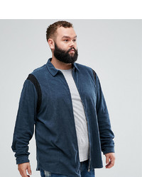 Мужская темно-синяя рубашка с длинным рукавом от ASOS DESIGN