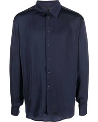 Мужская темно-синяя рубашка с длинным рукавом от Atu Body Couture