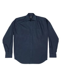 Мужская темно-синяя рубашка с длинным рукавом от Balenciaga