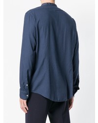 Мужская темно-синяя рубашка с длинным рукавом от Massimo Alba