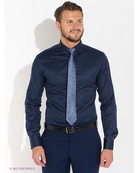Мужская темно-синяя рубашка с длинным рукавом от Bazioni
