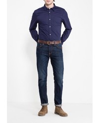 Мужская темно-синяя рубашка с длинным рукавом от Bellfield