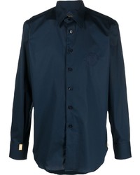 Мужская темно-синяя рубашка с длинным рукавом от Billionaire