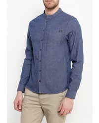 Мужская темно-синяя рубашка с длинным рукавом от BLEND