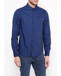 Мужская темно-синяя рубашка с длинным рукавом от BLEND