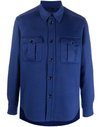 Мужская темно-синяя рубашка с длинным рукавом от Brioni