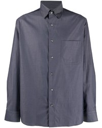 Мужская темно-синяя рубашка с длинным рукавом от Brioni