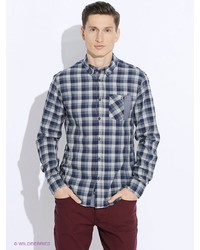 Мужская темно-синяя рубашка с длинным рукавом от Broadway