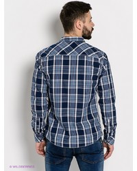 Мужская темно-синяя рубашка с длинным рукавом от Broadway