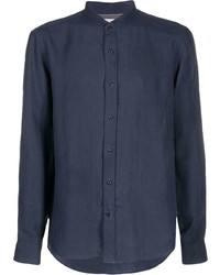 Мужская темно-синяя рубашка с длинным рукавом от Brunello Cucinelli