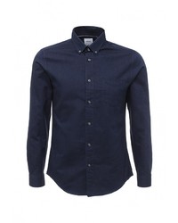 Мужская темно-синяя рубашка с длинным рукавом от Burton Menswear London