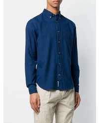 Мужская темно-синяя рубашка с длинным рукавом от Closed