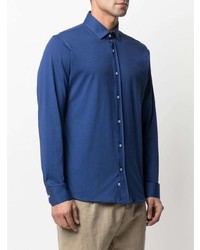 Мужская темно-синяя рубашка с длинным рукавом от Mp Massimo Piombo