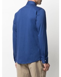 Мужская темно-синяя рубашка с длинным рукавом от Mp Massimo Piombo