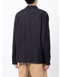 Мужская темно-синяя рубашка с длинным рукавом от YMC