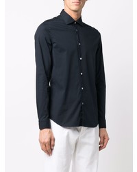 Мужская темно-синяя рубашка с длинным рукавом от Manuel Ritz