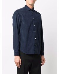 Мужская темно-синяя рубашка с длинным рукавом от Manuel Ritz