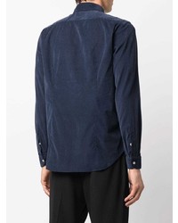 Мужская темно-синяя рубашка с длинным рукавом от Manuel Ritz