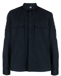 Мужская темно-синяя рубашка с длинным рукавом от C.P. Company