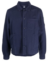 Мужская темно-синяя рубашка с длинным рукавом от C.P. Company