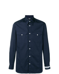 Мужская темно-синяя рубашка с длинным рукавом от Calvin Klein 205W39nyc