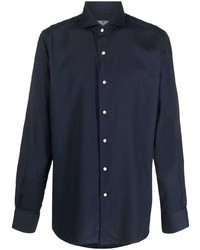 Мужская темно-синяя рубашка с длинным рукавом от Canali