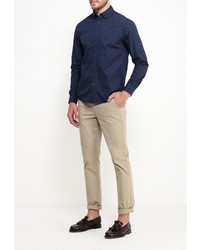 Мужская темно-синяя рубашка с длинным рукавом от Celio