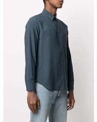 Мужская темно-синяя рубашка с длинным рукавом от Sandro Paris