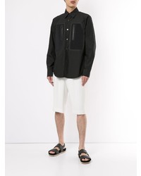 Мужская темно-синяя рубашка с длинным рукавом от Fumito Ganryu