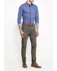 Мужская темно-синяя рубашка с длинным рукавом от Chromosome